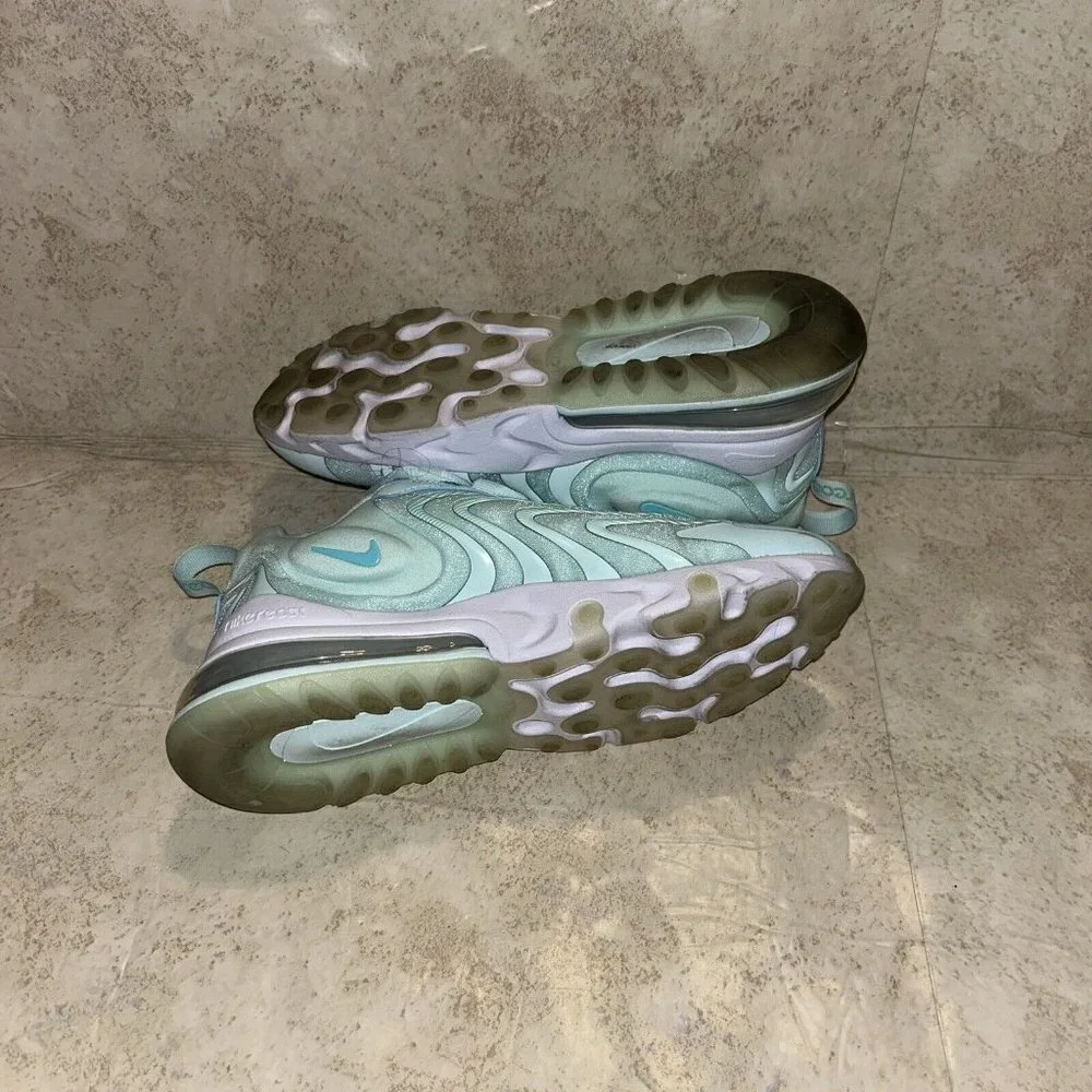 Nike Air Max 270 React ENG Teal White Athletic Lace Up Sneakers Women Size 7.5